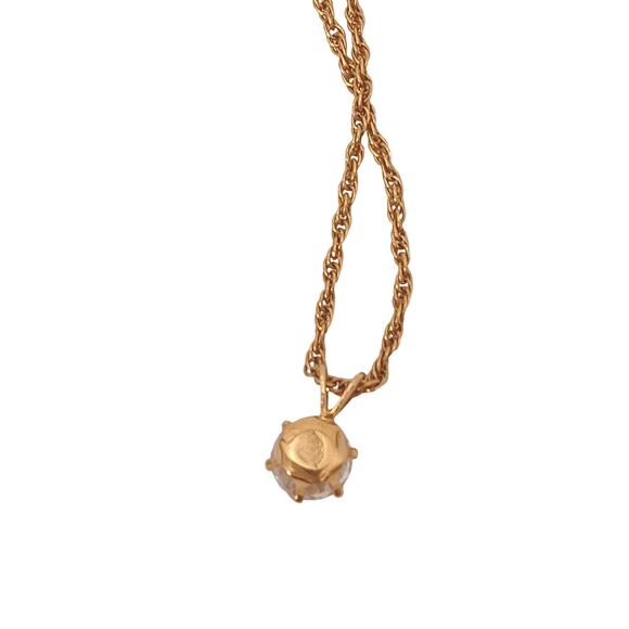 Park Lane 1ct SOLITAIRE CZ Pendent Necklace 18k plated Gold Chain Realistic EUC - Picture 10 of 13